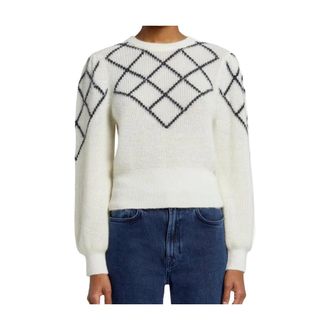 7 For All Mankind Round-neck Knitwear, female, White, Size: S Maglione
