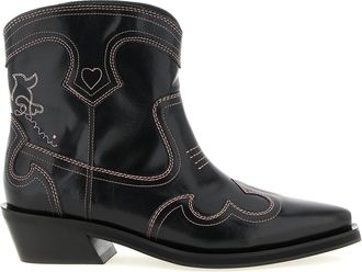 Ganni Black Polyethylene Chelsea Womens Boots