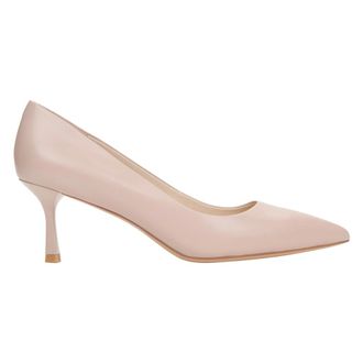 Estro & Luminara Schoenen, Dames, Beige, 37 EU, Leer, Beige Pumps met Puntneus