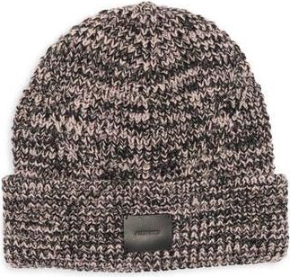 AllSaints Angled Stitch Marled Beanie in Black/Blush at Nordstrom Rack