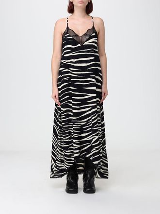 Zadig&Voltaire Abito sottoveste midi zebrato con inserti in pizzo