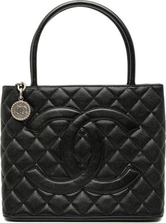 Chanel 2002-2003 Caviar Medallion tote bag - Zwart