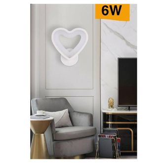 Trade Shop Trade Shop Traesio - Trade Shop - Applique Led Forma Cuore 6 W A Parete Abat Jour 3 Modalit&agrave; Di Colore Luce E28-3c