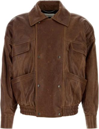 Saint Laurent Brown Double Breasted Jacket