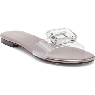 Cecelia New York Phillis Transparent Slide Sandal in Pewter at Nordstrom, Size 6.5
