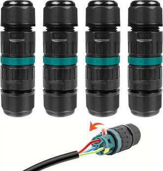 OEM Paquete De 4 Conectores Impermeables De 3 Hilos, Conectores De Cables Impermeables, Caja De Conexiones El&eacute;ctricas, Accesorio El&eacute;ctrico Impermeable Ip6