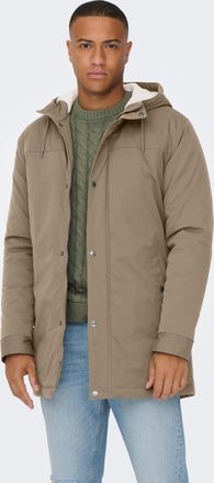 Only & Sons Parka ONLY & SONS ONSALEXANDER LIFE PARKA OTW VD, Herren, Gr. XL, walnut, Web, Obermaterial: 100% Polyester, unifarben, regular fit Po-bedeckend, gera