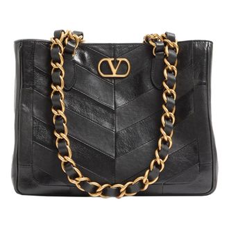 Valentino Small Tote Laseine - female - Valentino - Shopping Bags - Black - ONE SIZE - Bags