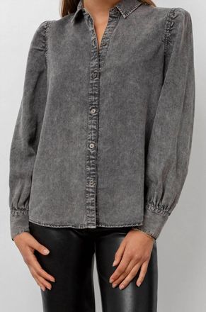 Rails Angelica Button Down Shirt In Black Acid Wash