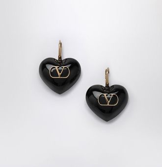 Valentino Garavani Black Coeur Royal earrings