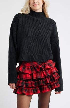 BP. Oversize Cozy Mock Neck Sweater in Black at Nordstrom Rack, Size Medium