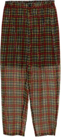 Undercover plaid-check trousers - women - Silk/Polyester/Cotton/Rayon - 2 - Grey