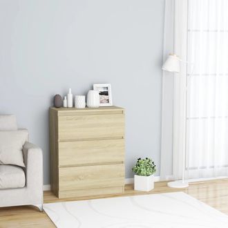 vidaXL Vidaxl - Aparador De Madera Contrachapada Color Roble Sonoma 60x35x76 Cm