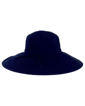 San Diego Hat Company Womens Navy Ribbon Braided Floppy Hat