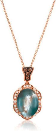 Le Vian Ladies Peacock Aquaprase Necklaces set in 14K Strawberry Gold