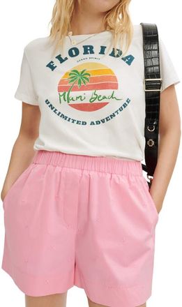 Maje Embroidered Pull-On Shorts in Rose at Nordstrom Rack, Size 8 Us / 40 Fr