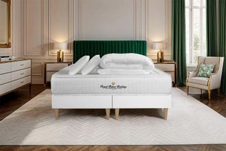 Royal Palace Bedding Pack Colch&oacute;n Blanco Muelles Y Viscoel&aacute;stica 2x90x200
