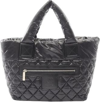 Chanel Pre-owned Tote Bags, female, Black, Size: ONE SIZE Pre-owned Vintage Nylon Tote Bag