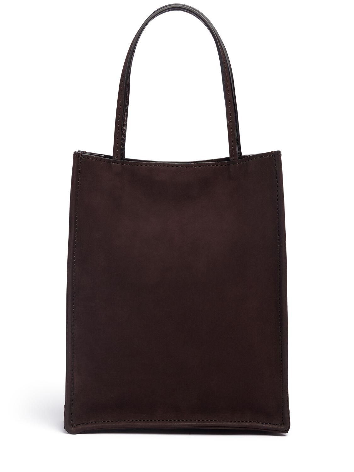 【THE ROW】Flat Micro Circle suede tote THE ROW Flat Micro Circle Leather Tote – LuxAnthropy