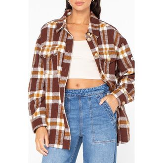 Roxy Overlander Cotton Button-Up Shirt in Tiramisu at Nordstrom, Size X-Small