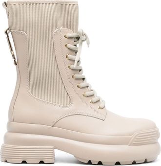 Liu Jo Amy lace-up ankle boots - women - Leather - 41 - Neutrals