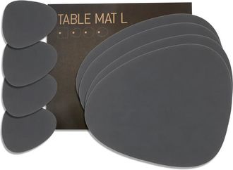 Lind DNA Geschenkset Curve L, Nupo anthrazit (4 Tischsets + 4 Glasuntersetzer)