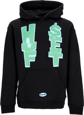 HUF Zwarte hoodie met lange mouwen en kangoeroezak - Heren - Hoodies - Zwart - M - Katoen - Hoodies & sweatvesten