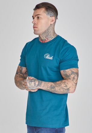 Siksilk Camiseta de ajuste relajado azul para hombre SikSilk XXL