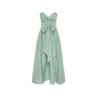 Rebecca Vallance Midi Dresses, female, Green, Size: S Serenity Strapless Midi Dress