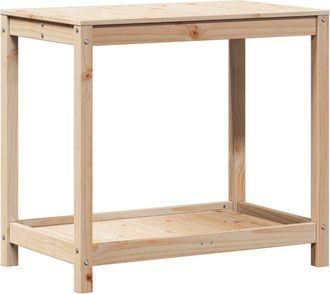 vidaXL Vidaxl - Mesa De Plantaci&oacute;n Con Estante Madera Maciza Pino 82,5x50x75 Cm