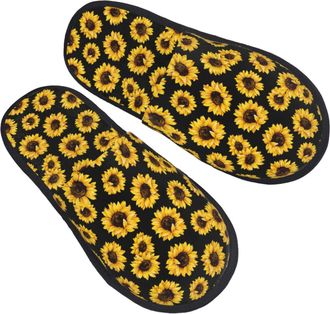 Generic Slippers Sunflower H Lightweight Plush Slippers Cozy House Shoes For Bedroom Travel Holiday M