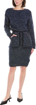 Elisabetta Franchi Boucle Wool-Blend Sweaterdress