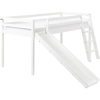 Beliani Mid Sleeper Bed Pine Wood STAPLE 90 x 200 cm (EU Single) with Slide White