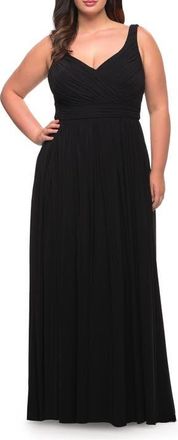 La Femme Plus Size Long Gown in Black at Nordstrom, Size 12W