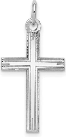 Diamond2Deal 14K White Gold Laser Designed Cross Pendant