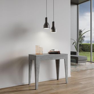 Itamoby Consolle Allungabile 90x42/198 Cm Isotta Small Cemento