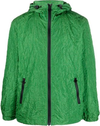 Diesel crinkled-finish windbreaker - men - Polyamide/Polyester - 46 - Green