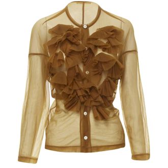 Comme Des Gar&ccedil;ons Comme Des Garcons sheer pleated ruffle button shirt