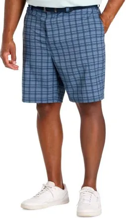 Reebok Big & Tall Plaid Tech Golf Shorts in Vector Navy at Nordstrom, Size 50