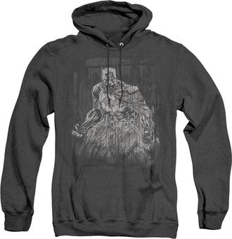 Gildan Batman Pencilled Rain Adult Heather Hoodie / Hooded Sweatshirt