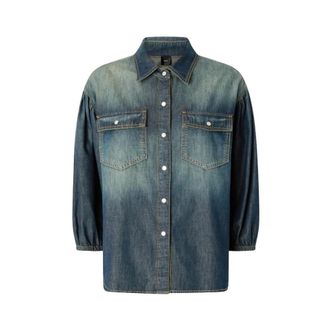 Pinko Denim Shirts, female, Blue, Size: L Denim Shirt