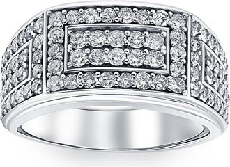 Pompeii3 2Ct Diamond Mens Ring in 10k White or Yellow Gold