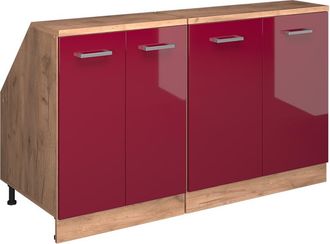 Vicco Conjunto De Armarios Para Techo Inclinado Rion, Rojo De Alto Brillo, 140 Cm Lote De 2 Carcasas De Armario 60 Cm De Profundidad, Vicco