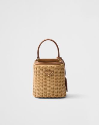 Prada Panier mini wicker and leather bag