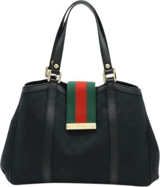 Gucci Pre-owned Canvas Schoudertas - Dames - Vintage Schoudertas - Zwart - ONE Size - Vintage