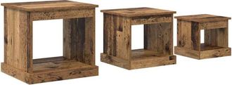 vidaXL Coffee Table 3 pcs Old Wood Engineered Wood vidaXL