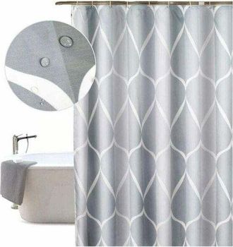 OEM Cortina De Ducha De Poli&eacute;ster Antimoho De 80x200 Cm, Color Gris Original, Impermeable, Lavable A M&aacute;quina, Con 8 Ganchos Inoxidables Y Dobladillo Estab