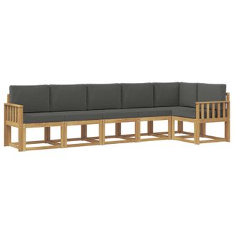 vidaXL Conjunto De Sof&aacute;s De Exterior 6 Pcs Blanco Y Antracita Vidaxl