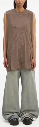 Rick Owens Top smanicato con inserti - Marrone