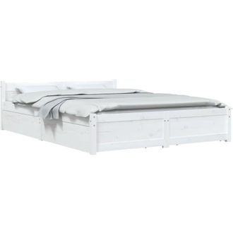 vidaXL Estructura De Cama Con Cajones Blanco 140x190 Cm Vidaxl